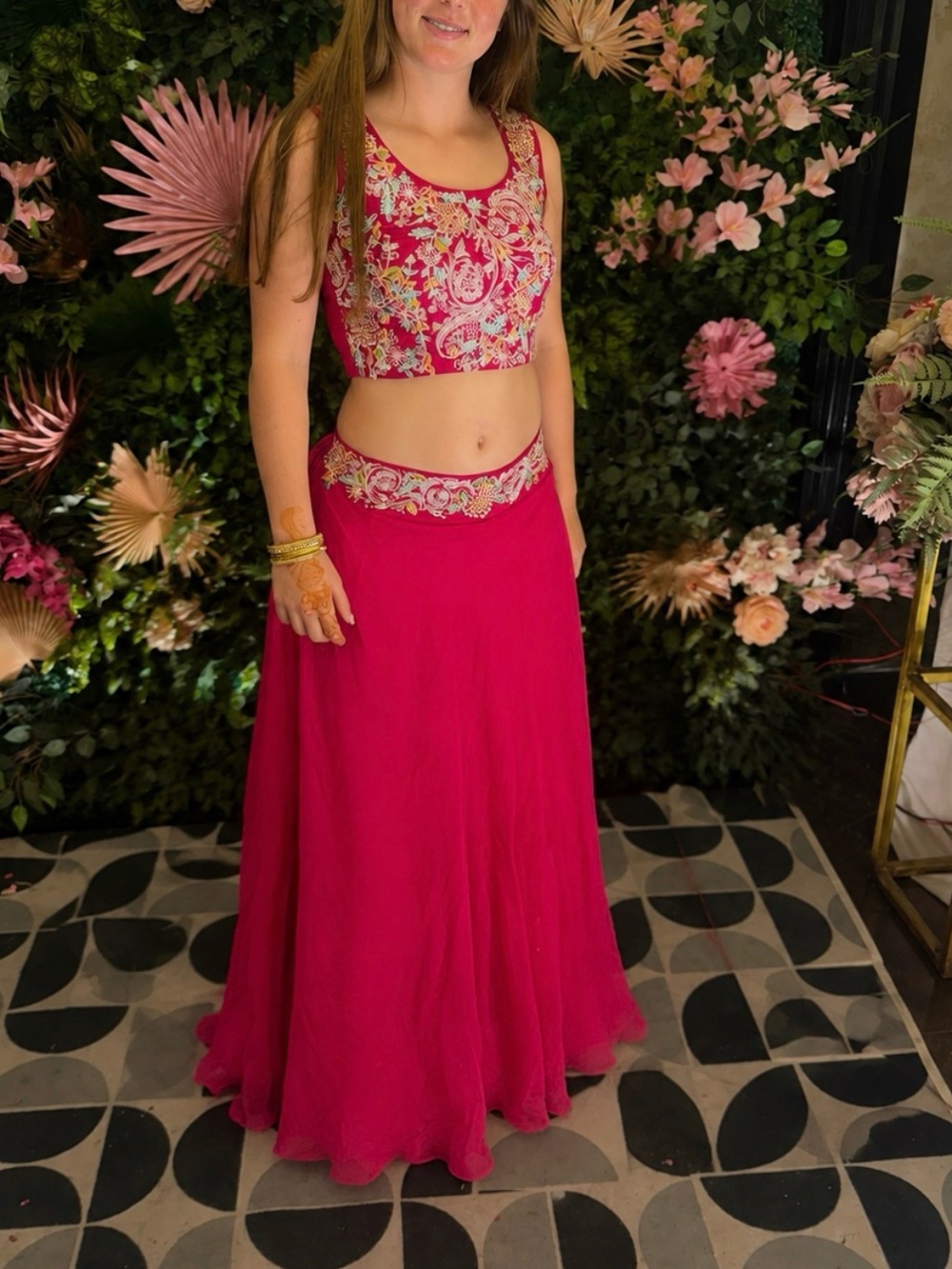 Elegant Pink Embroidered Women’s Lehenga
